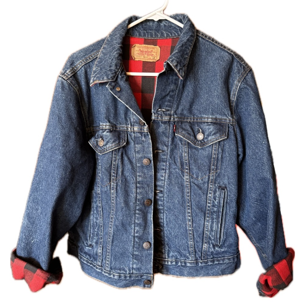 Levis Denim Jacket with Red Lining